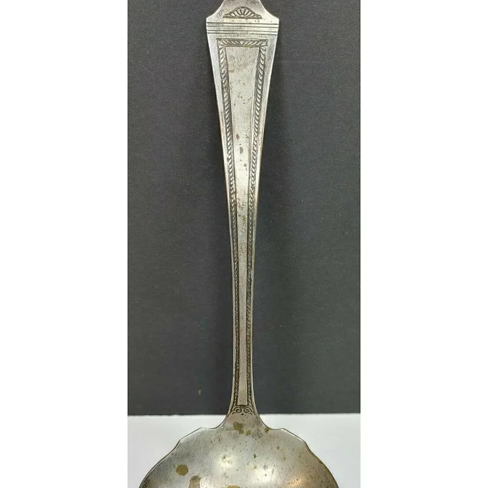 Sheffield Flatware Silverware Large English Silverplate Fiddlers Thread Ladle